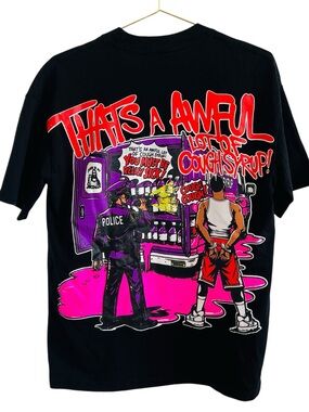 Desto Dubb That's A Awful Lot Of Cough Syrup Men's Black Graphic Print T-Shirt